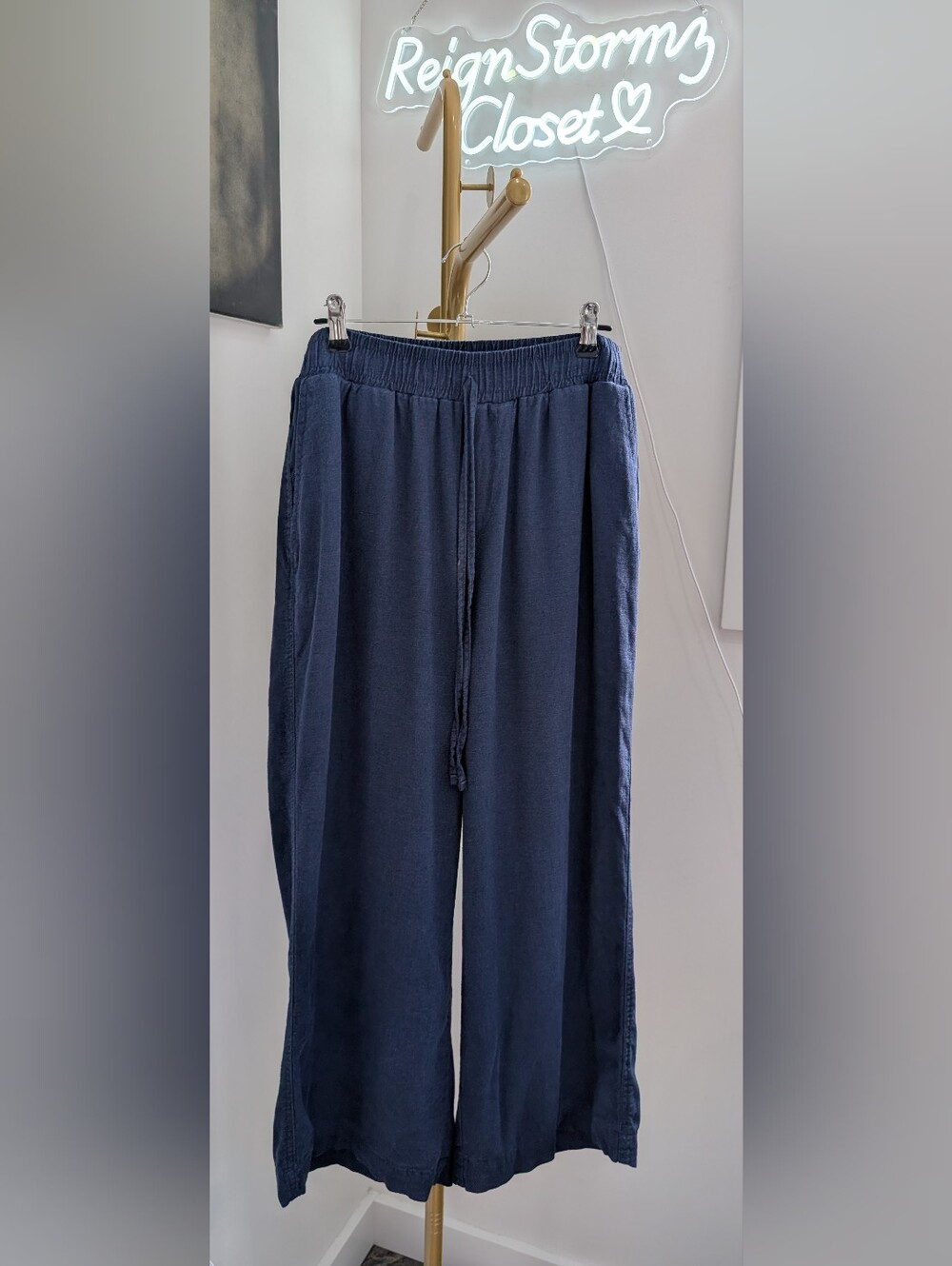 Briggs New York Navy Wide-Leg Pants with Pockets